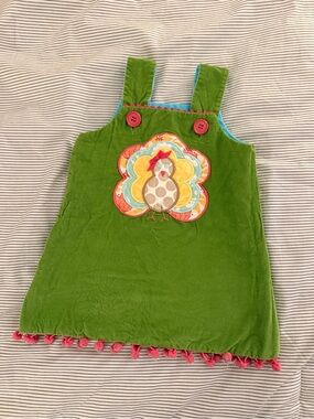 Girls Corduroy Reversible Appliqué Dress